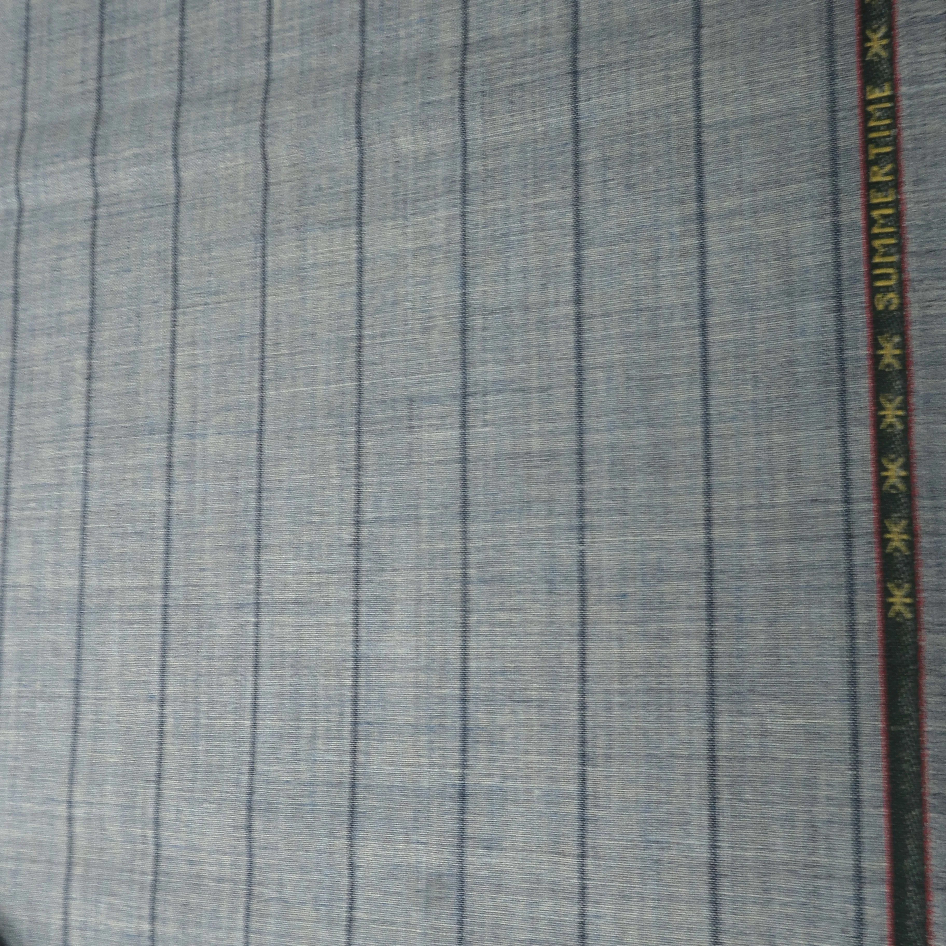 4 YDS Grey with Navy Pinstripe Wool Loro Piana Fabric