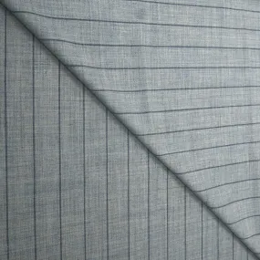 4 YDS Grey with Navy Pinstripe Wool Loro Piana Fabric
