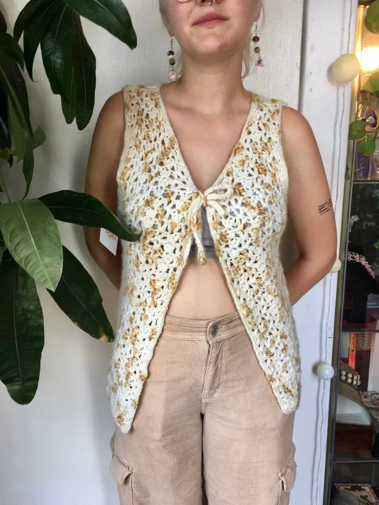 70s crocheted waistcoat/sweater vest
