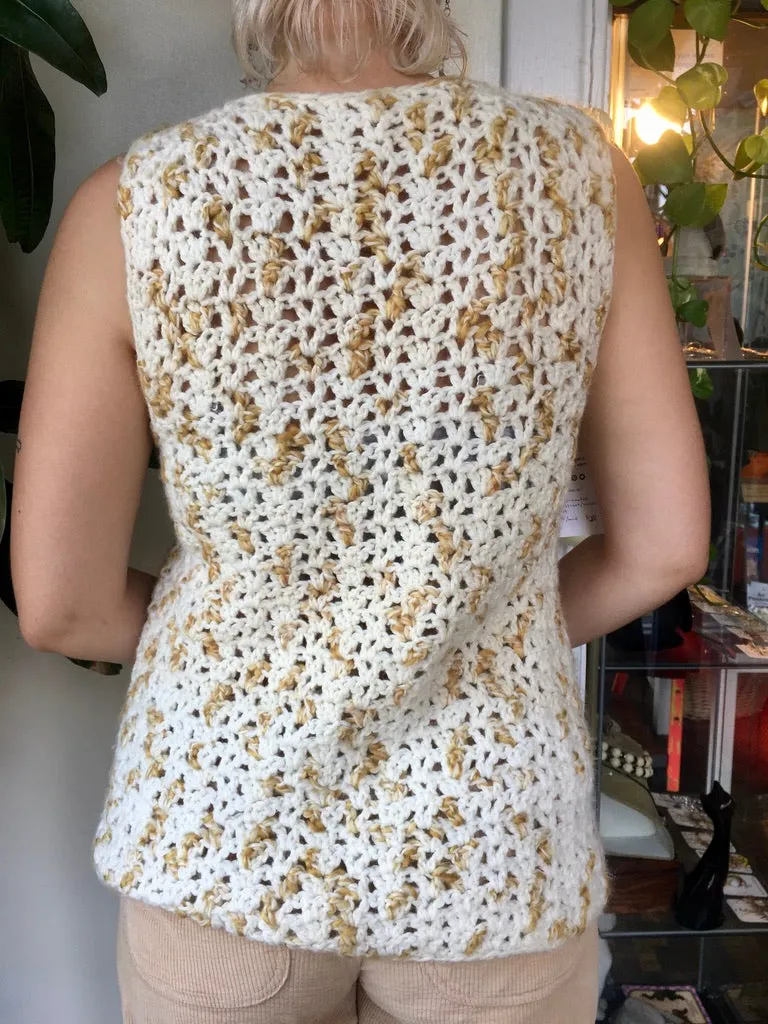 70s crocheted waistcoat/sweater vest