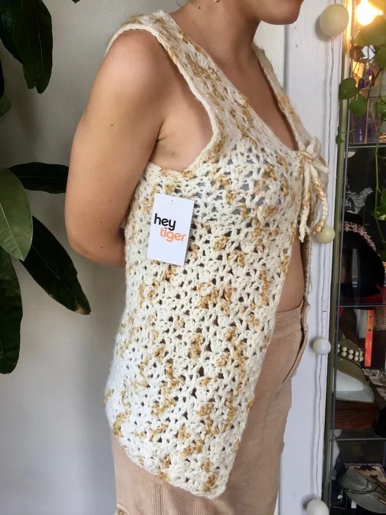 70s crocheted waistcoat/sweater vest