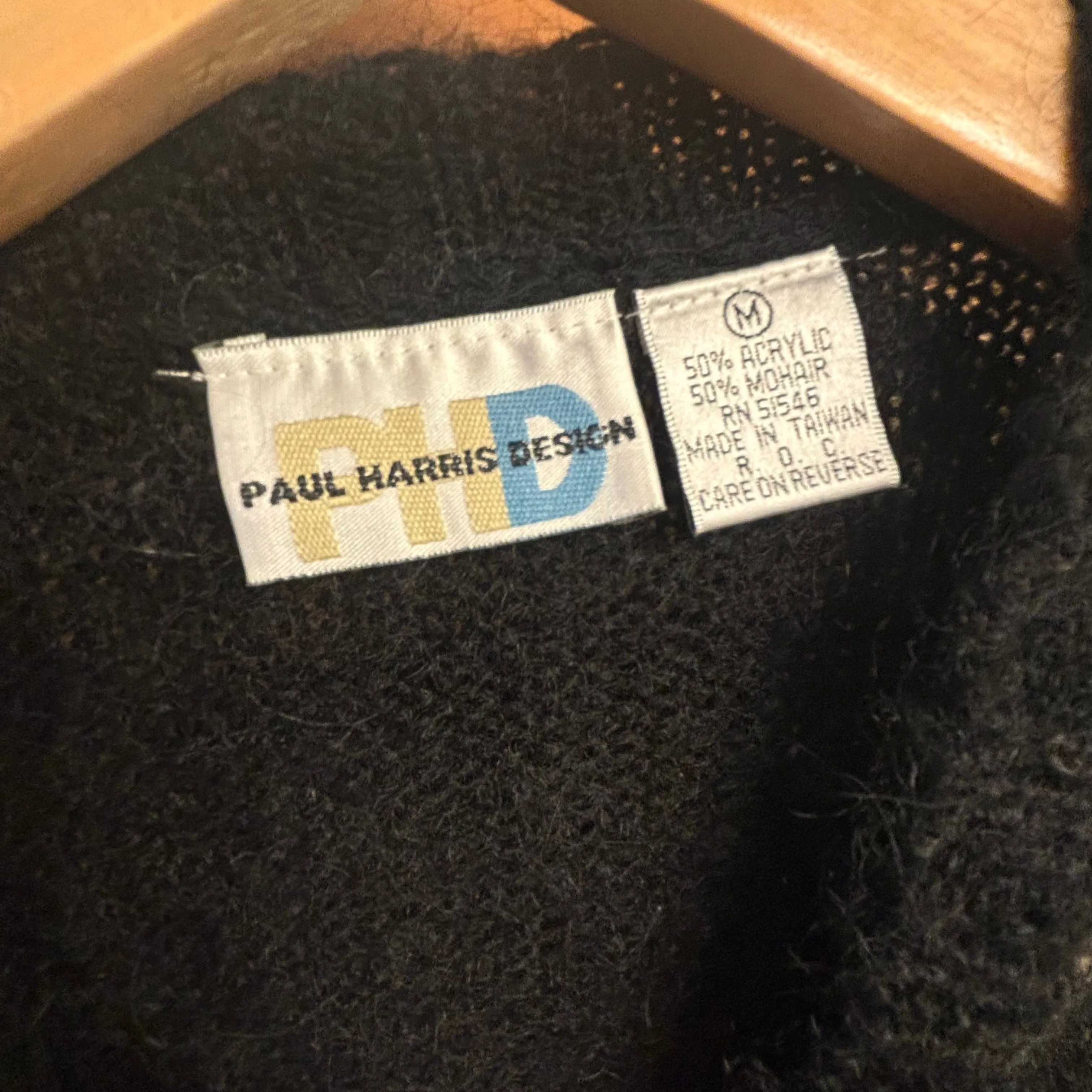 90s Paul Harris designs mohair blend argyle sweater