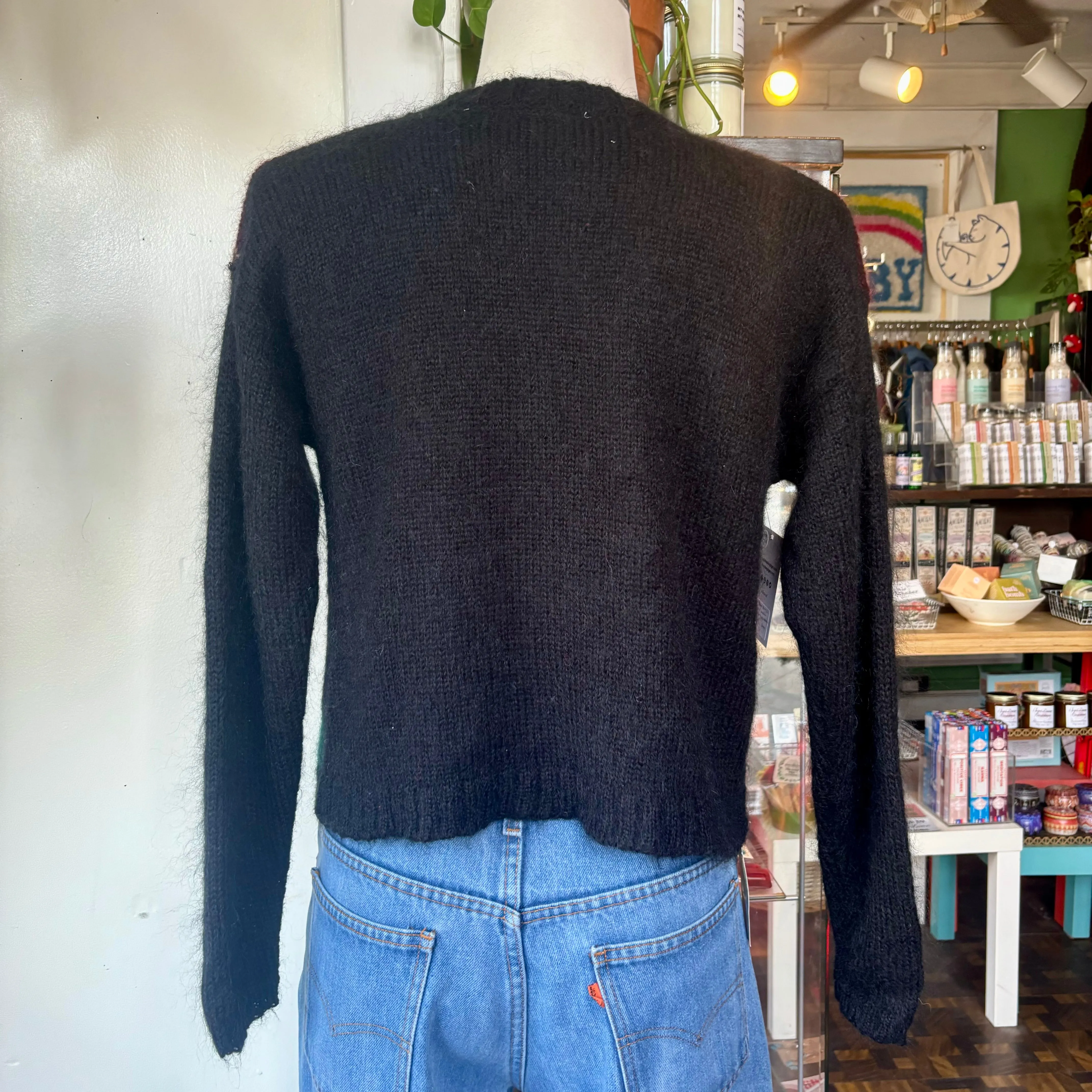90s Paul Harris designs mohair blend argyle sweater