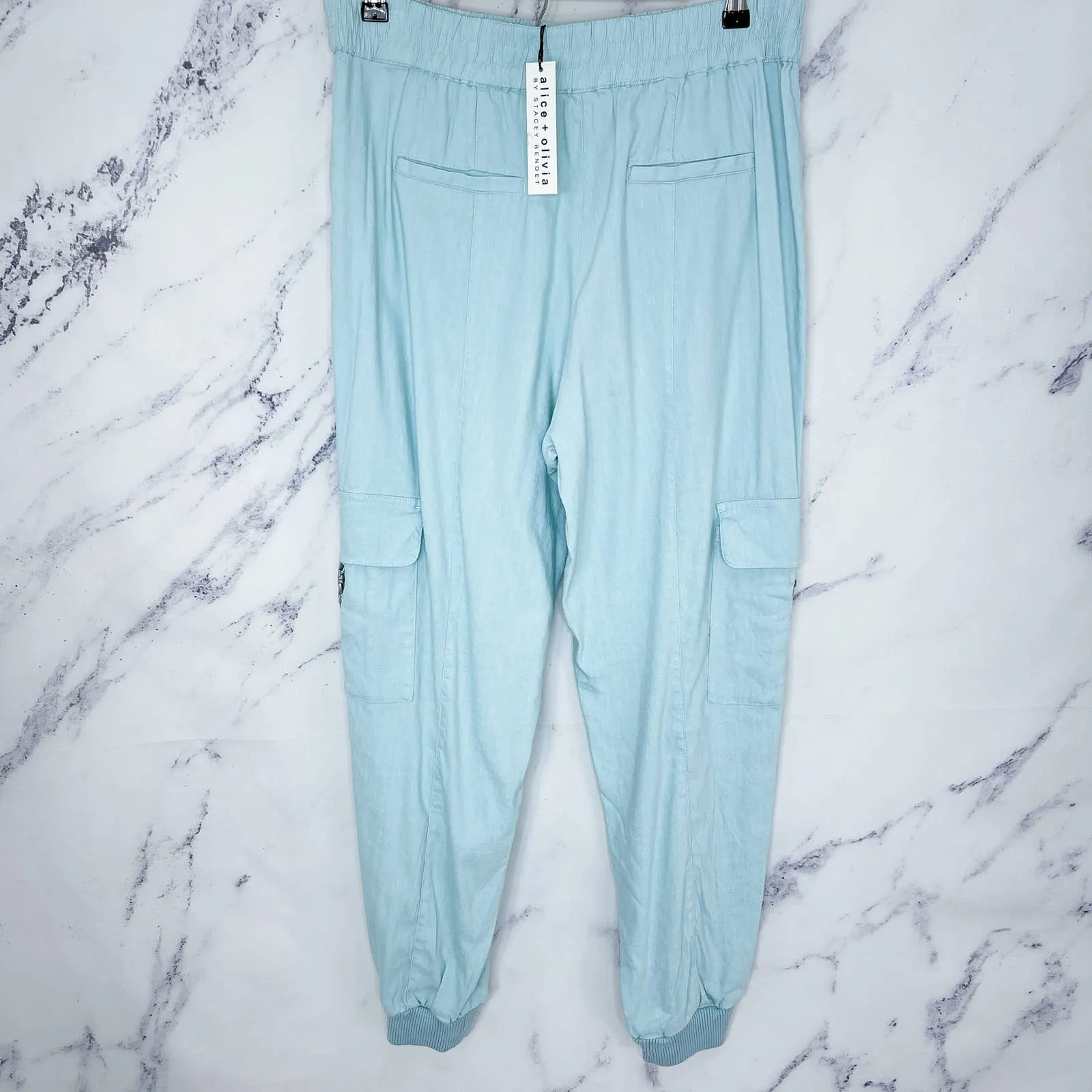 Alice   Olivia | Neta High-Waist Pull-On Cargo Pants | Sz L