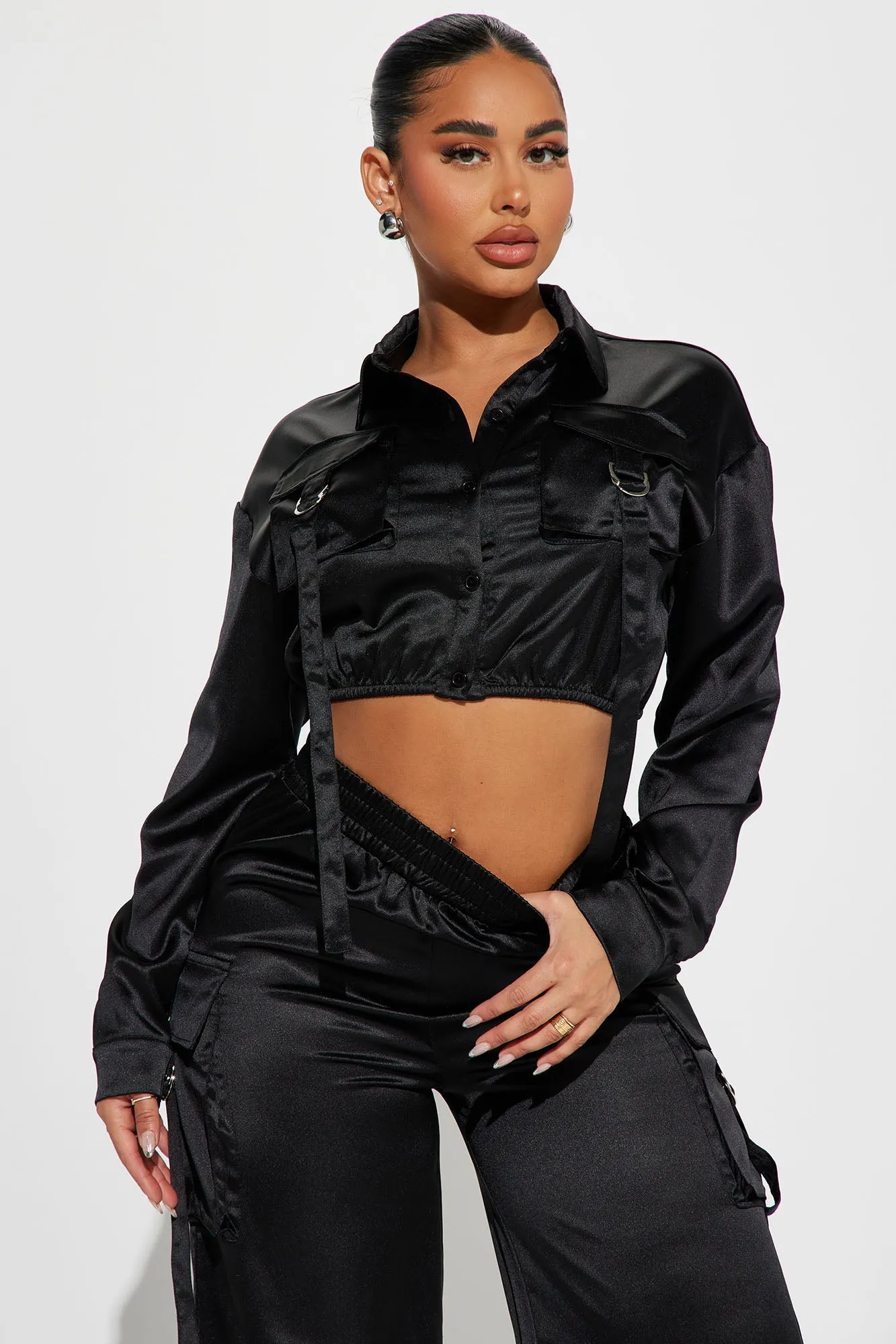 Always Slaying Cargo Pant Set - Black