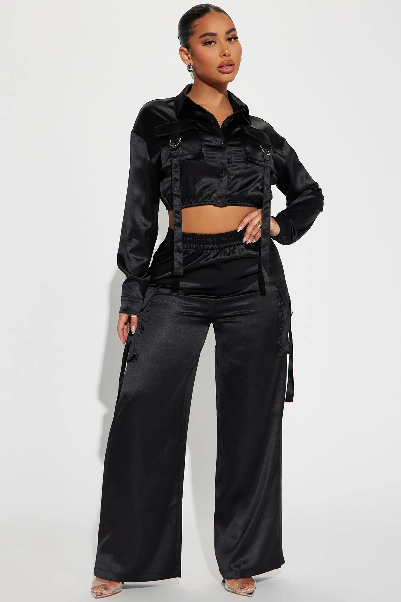 Always Slaying Cargo Pant Set - Black