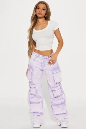 Amelia Cargo Pant - Lavender
