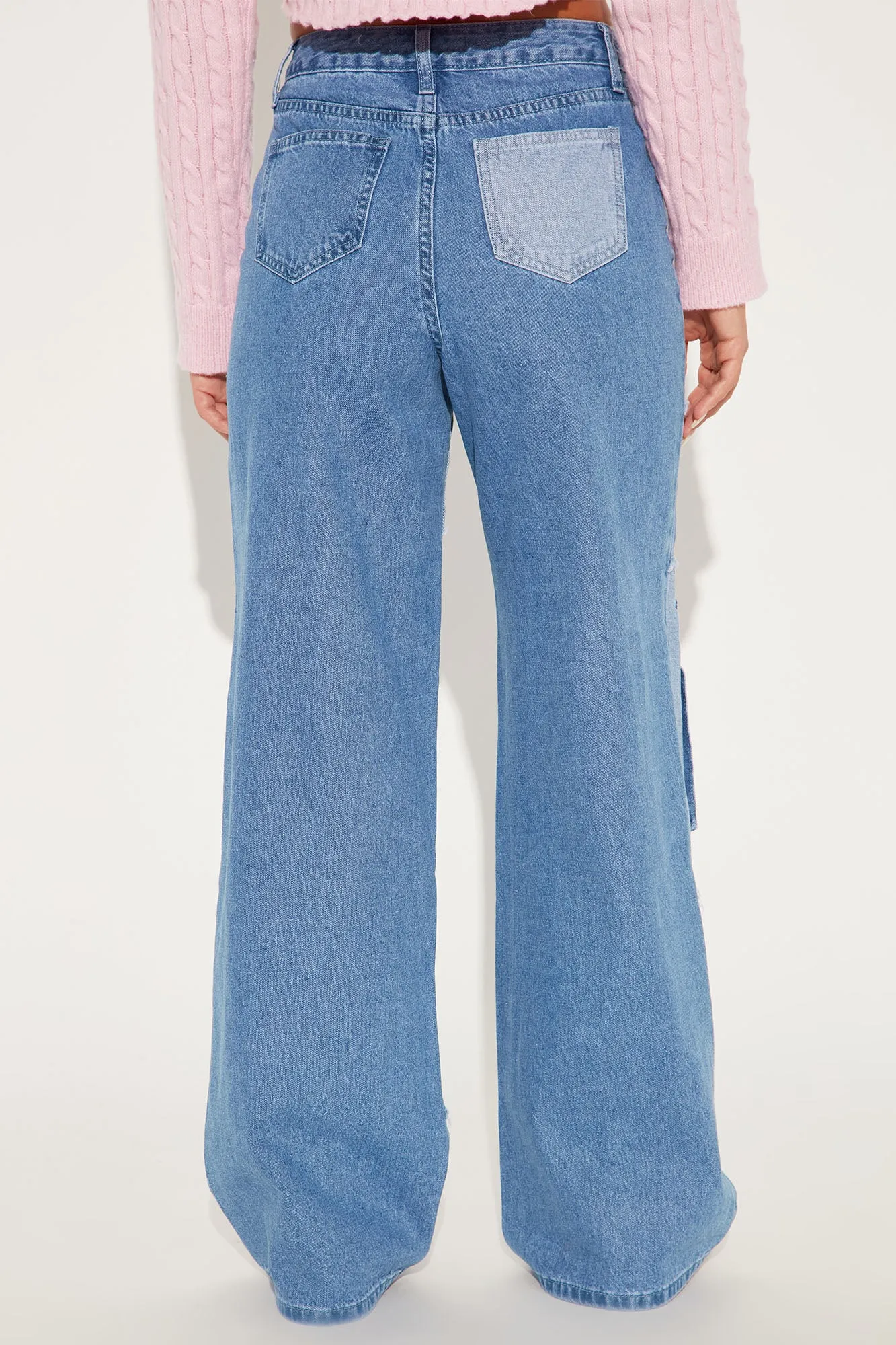 As If Wide Leg Cargo Jeans - Blue/combo