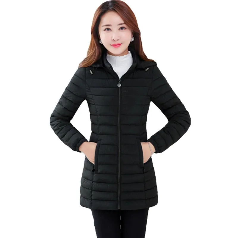 Autumn Winter Ultra-Light Thin Down  Waterproof Coat for Women - Slim Short Hooded Parka Jacket, Warm Women's Outerwear Clothing.
