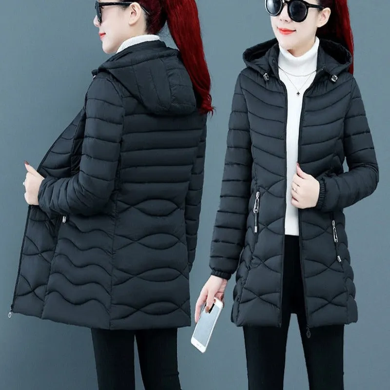 Autumn Winter Ultra-Light Thin Down  Waterproof Coat for Women - Slim Short Hooded Parka Jacket, Warm Women's Outerwear Clothing.