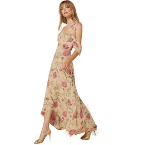 Backless Maxi Dress With Floral Print