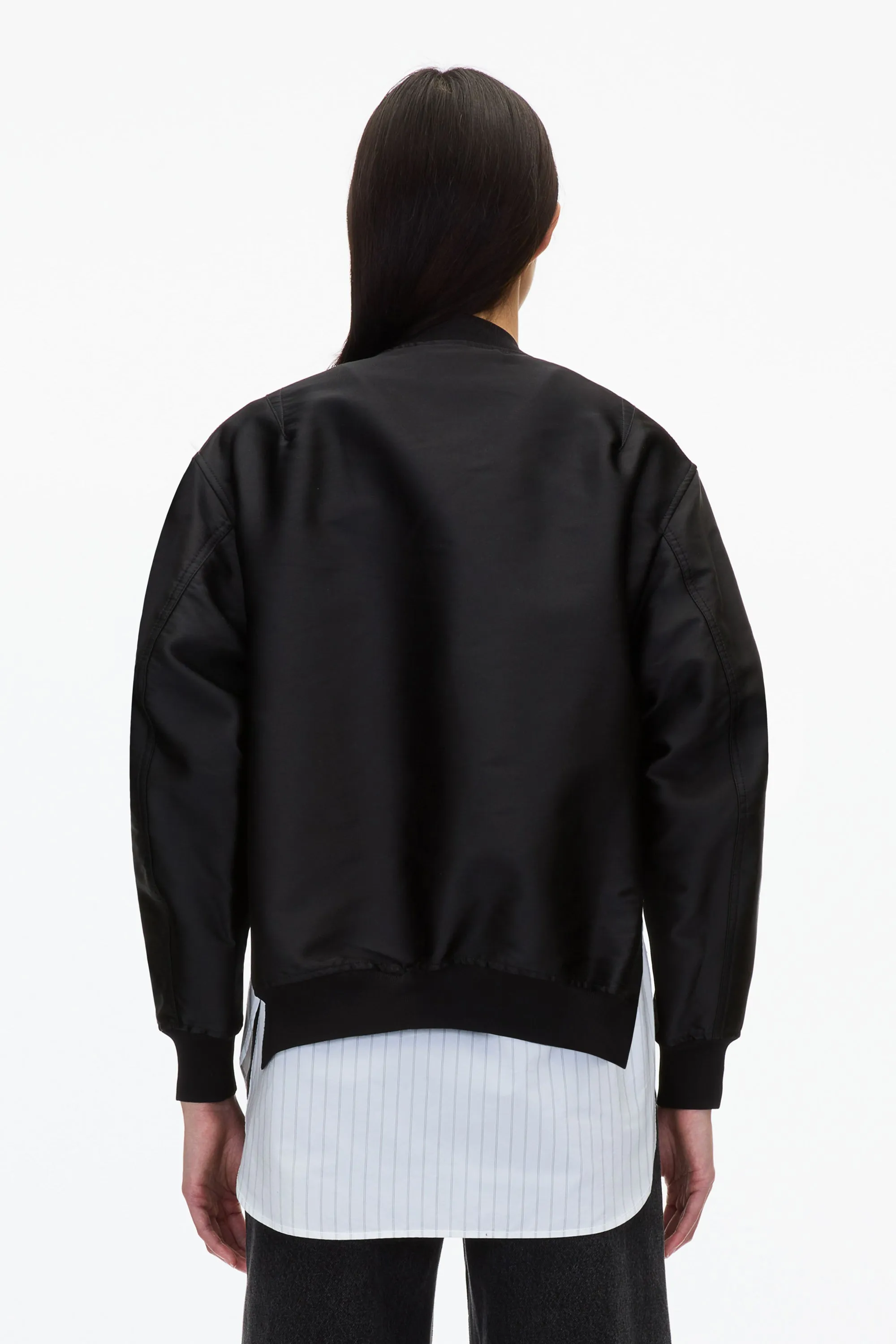 Black Layered Bomber Jacket