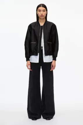 Black Layered Bomber Jacket