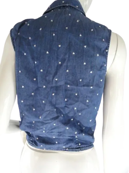 Black Poppy 90's Denim Blouse Blue Size M SKU 000081
