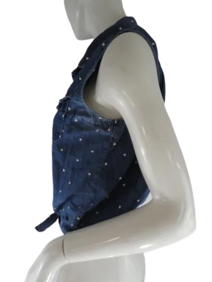 Black Poppy 90's Denim Blouse Blue Size M SKU 000081