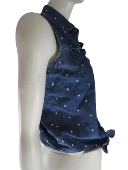 Black Poppy 90's Denim Blouse Blue Size M SKU 000081