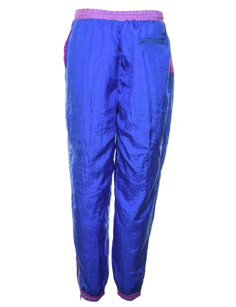 Blue & Pink 1980s Track Pants - W32 L31