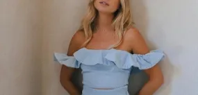 BLUE FLARE CROP TOP