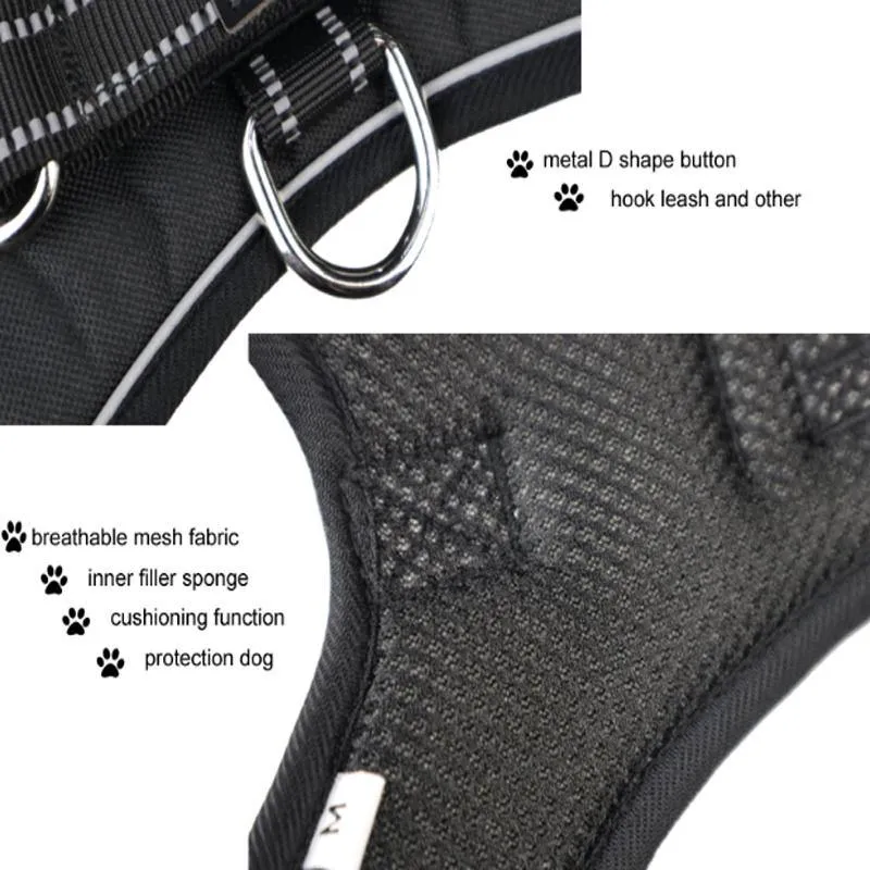 Breathable Safety Pets Dog Vest Handle Control Strap Harness