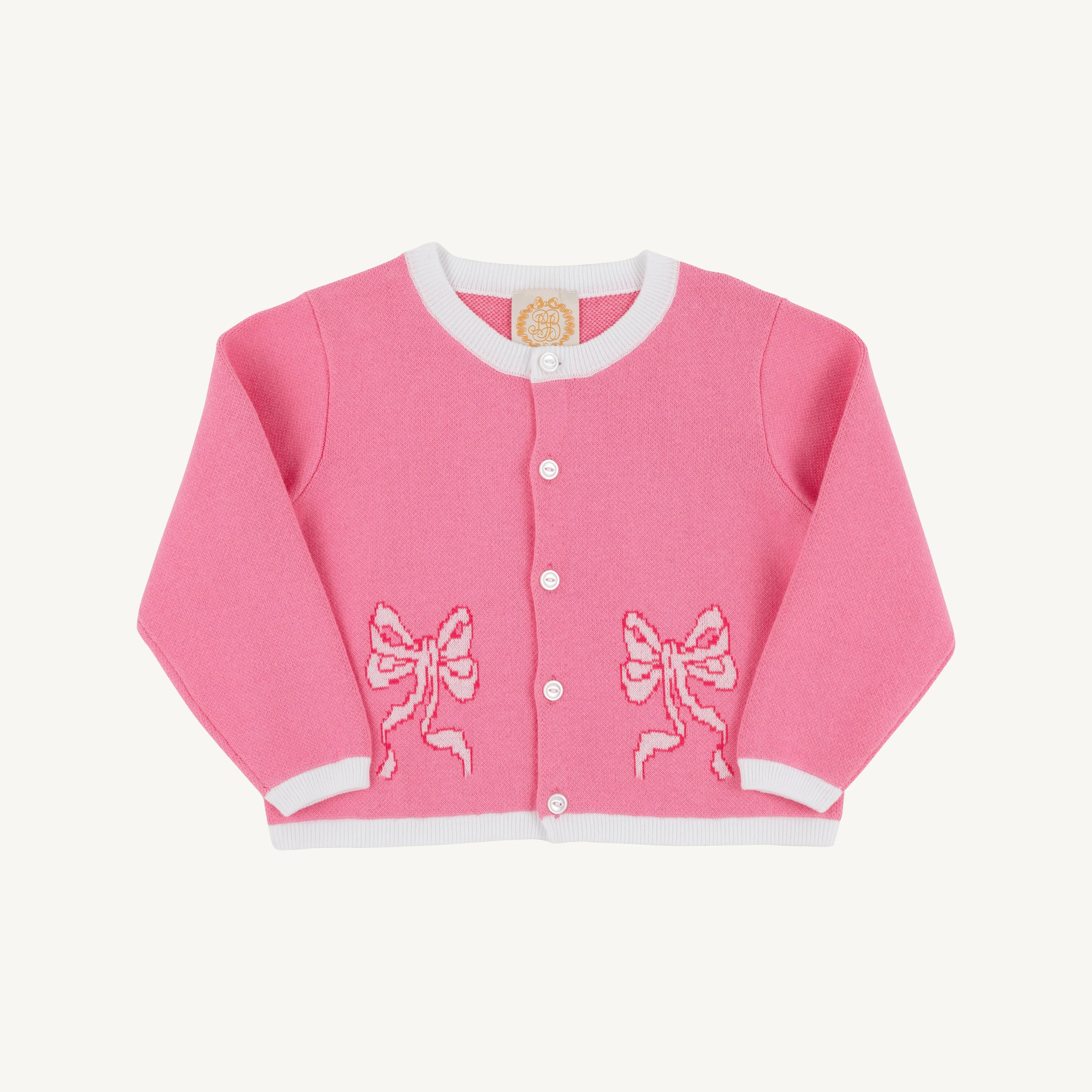 Cambridge Cardigan - Hamptons Hot Pink with Bows