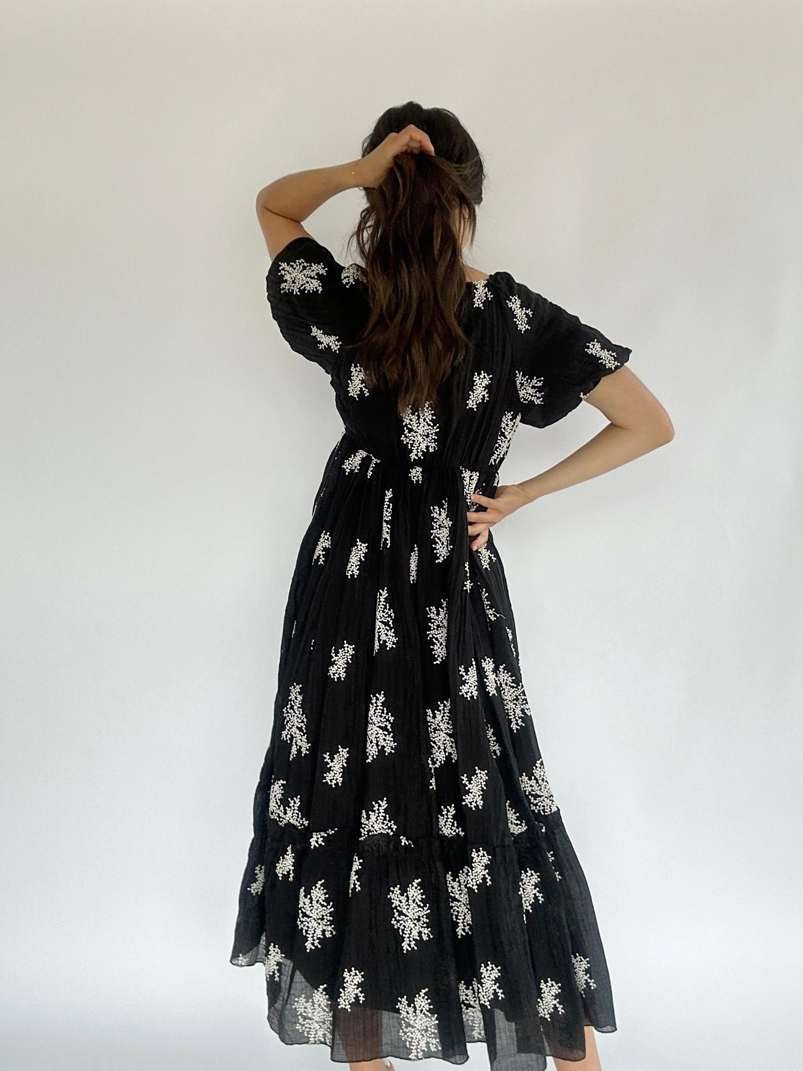 Carissa Embroidered Midi Dress
