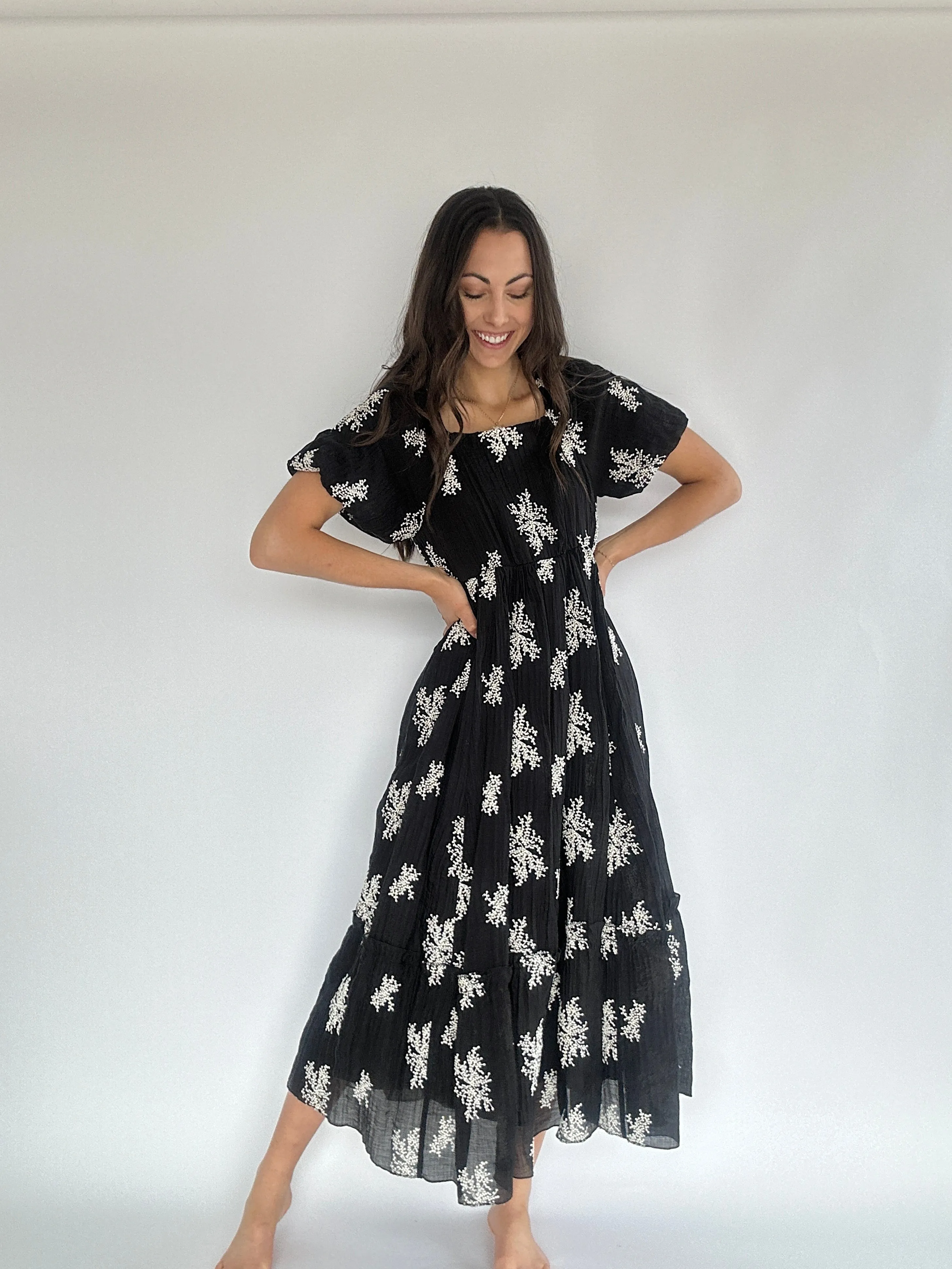 Carissa Embroidered Midi Dress