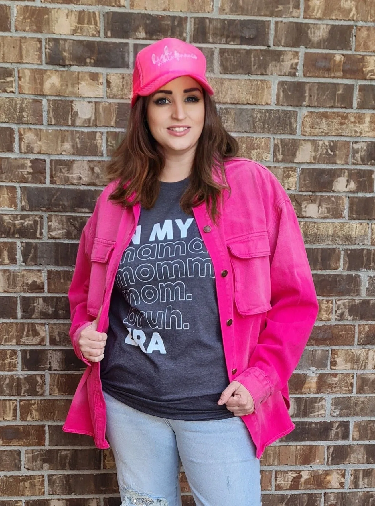 Carissa Ombre Pink Denim Shacket