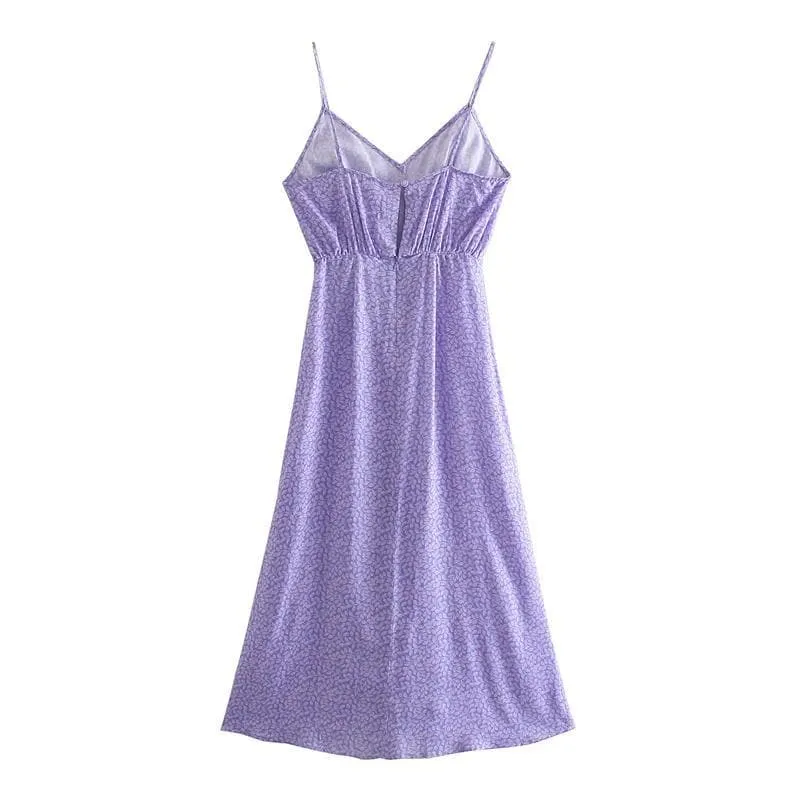 CASUAL BACKLESS A-LINE CAMISOLE MIDI DRESS