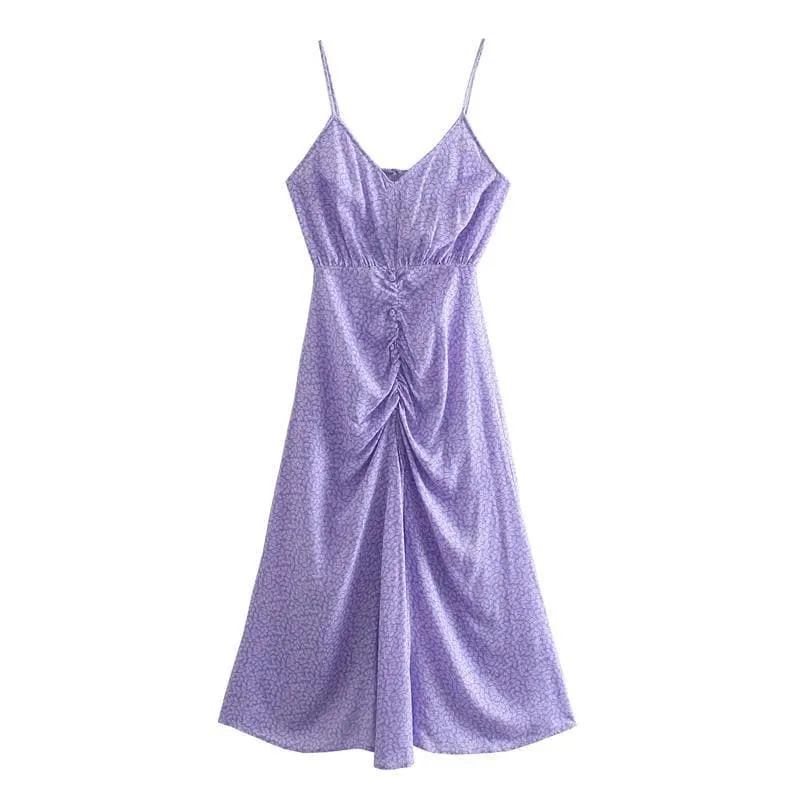 CASUAL BACKLESS A-LINE CAMISOLE MIDI DRESS