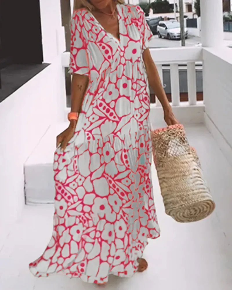 Clara | Women's Casual Printed Midi Dress