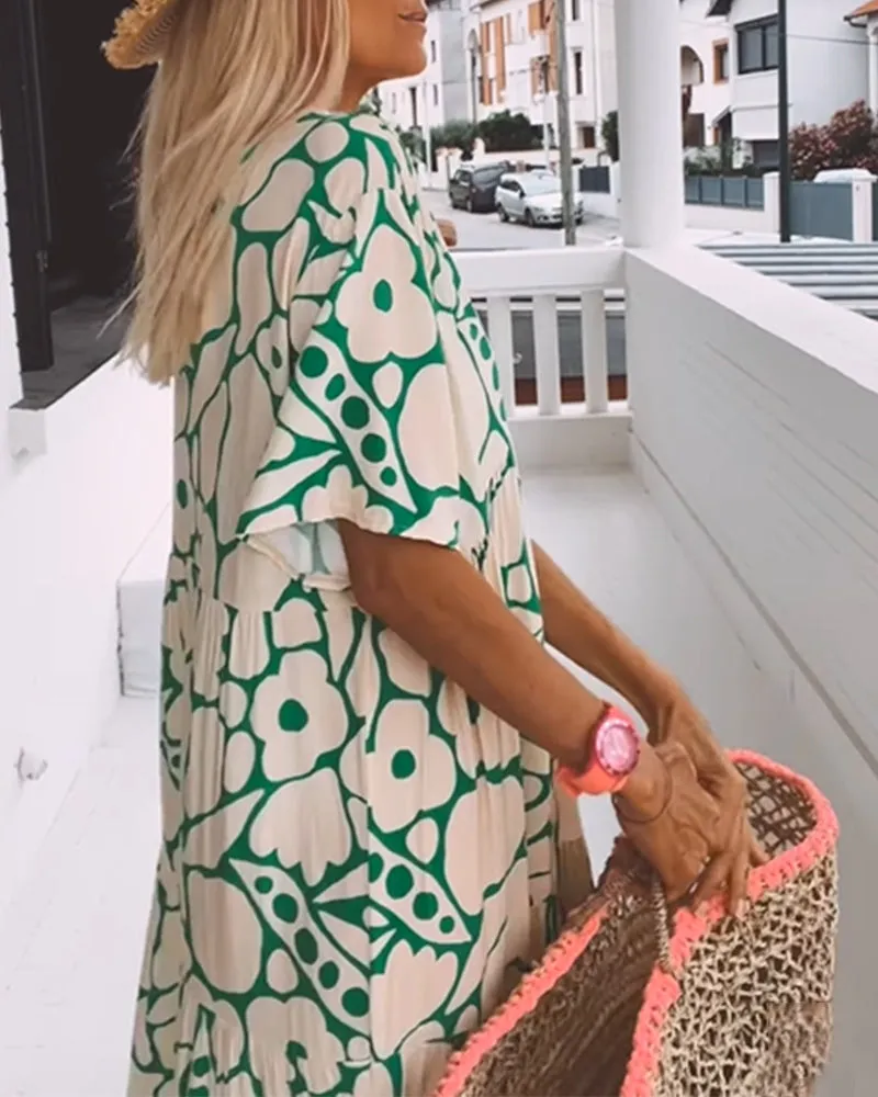 Clara | Women's Casual Printed Midi Dress