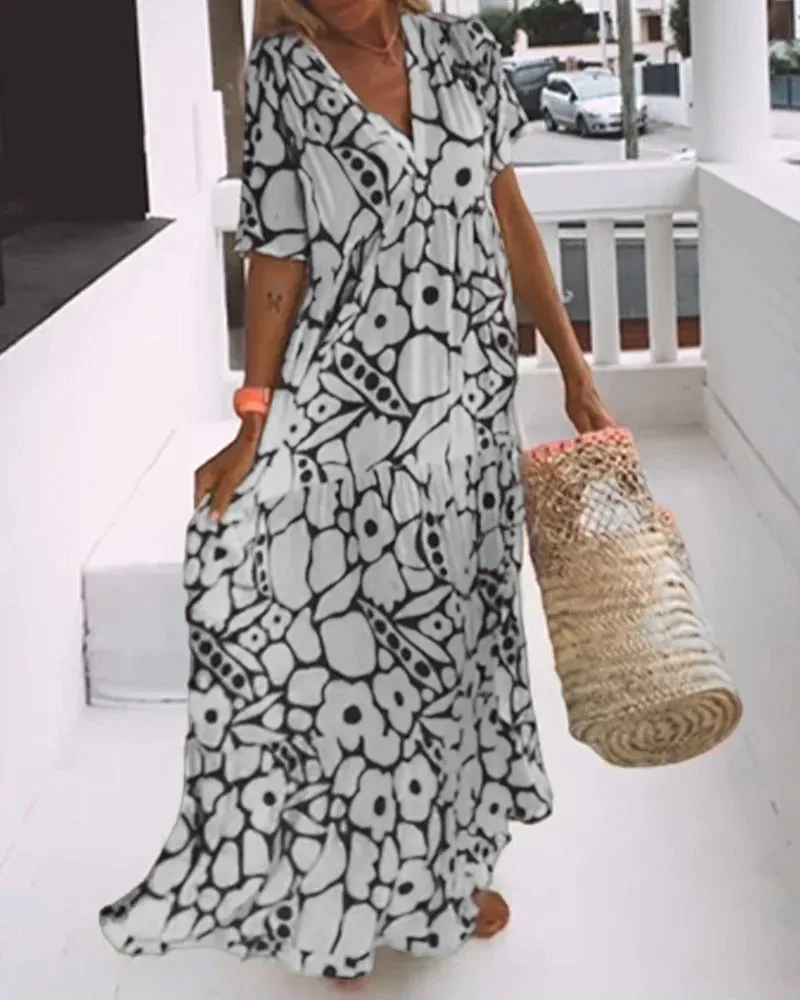 Clara | Women's Casual Printed Midi Dress