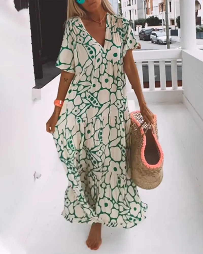 Clara | Women's Casual Printed Midi Dress