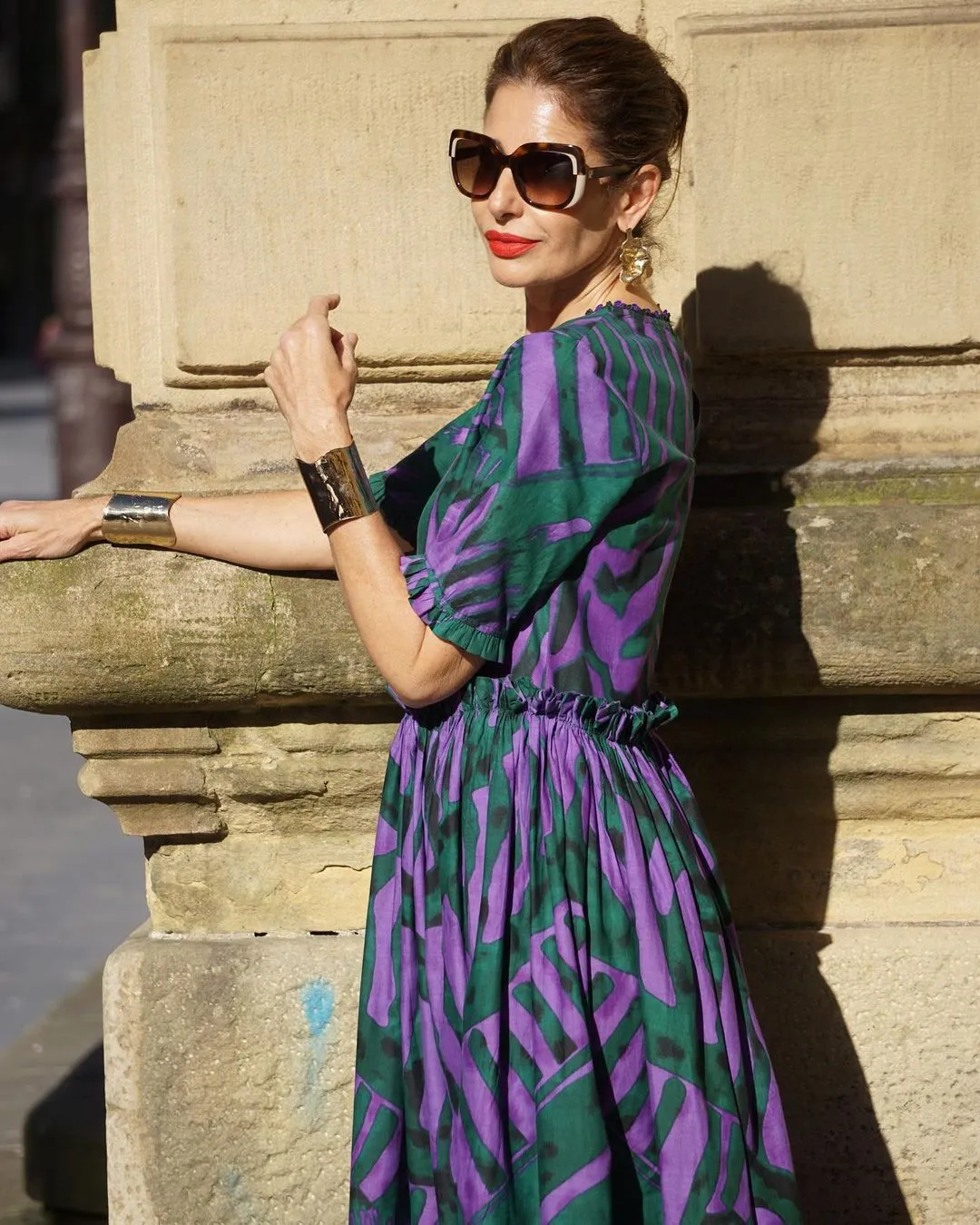 Contrast Printed Dress