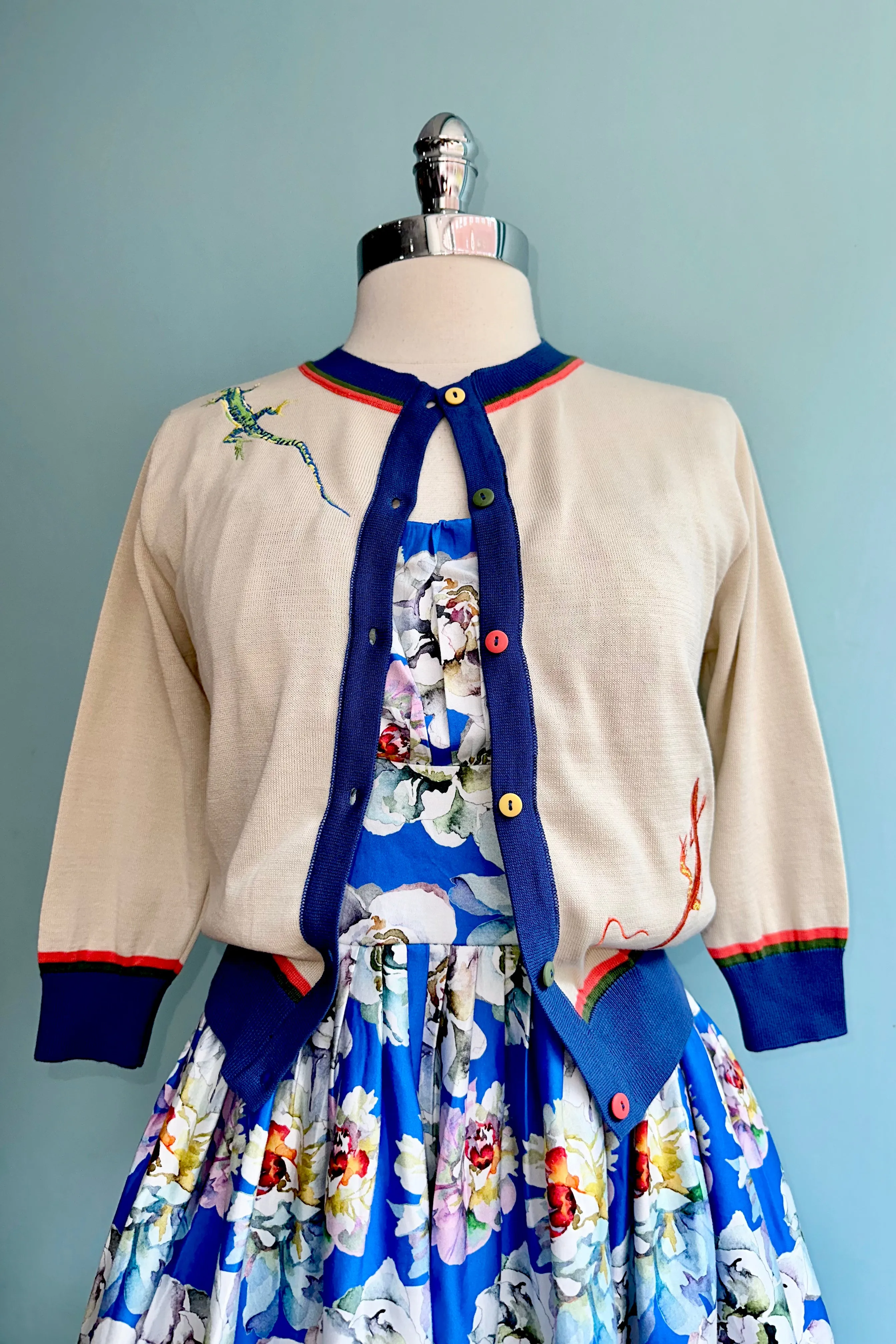 Cream Lizards Vera Cardigan by Palava