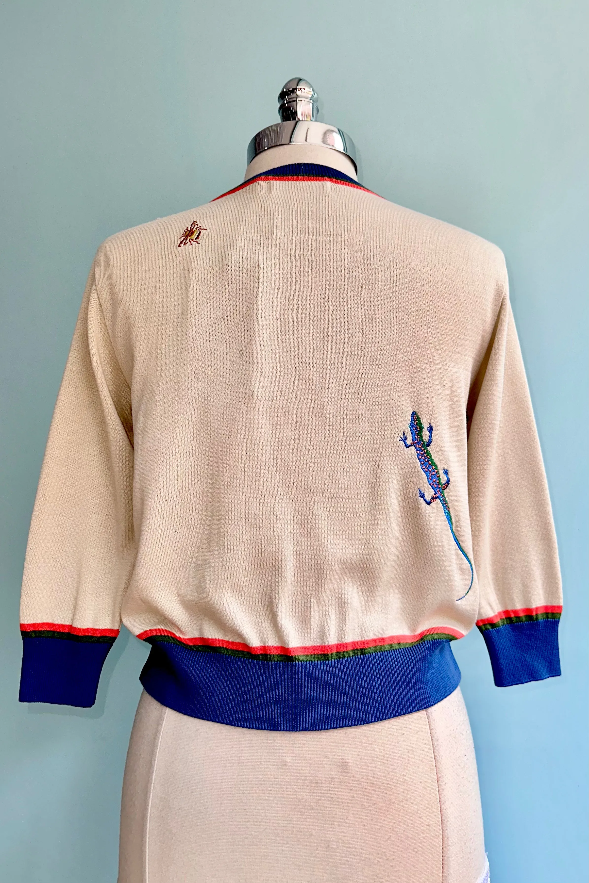 Cream Lizards Vera Cardigan by Palava
