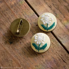 Dandelion Embroidered Pin