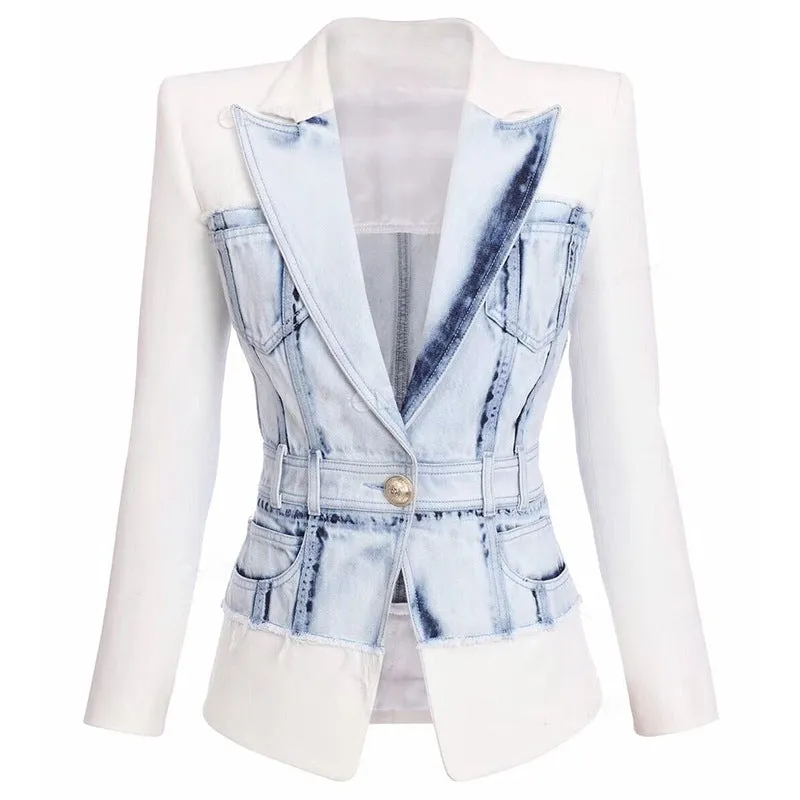 Denim stitching suit