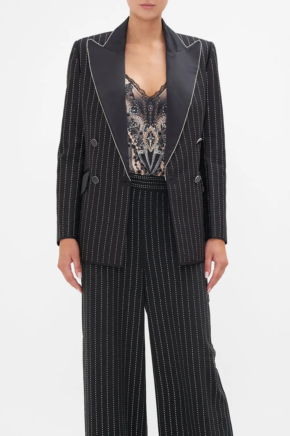 DOUBLE BREASTED SUIT JACKET CURTAIN CALL CHAOS