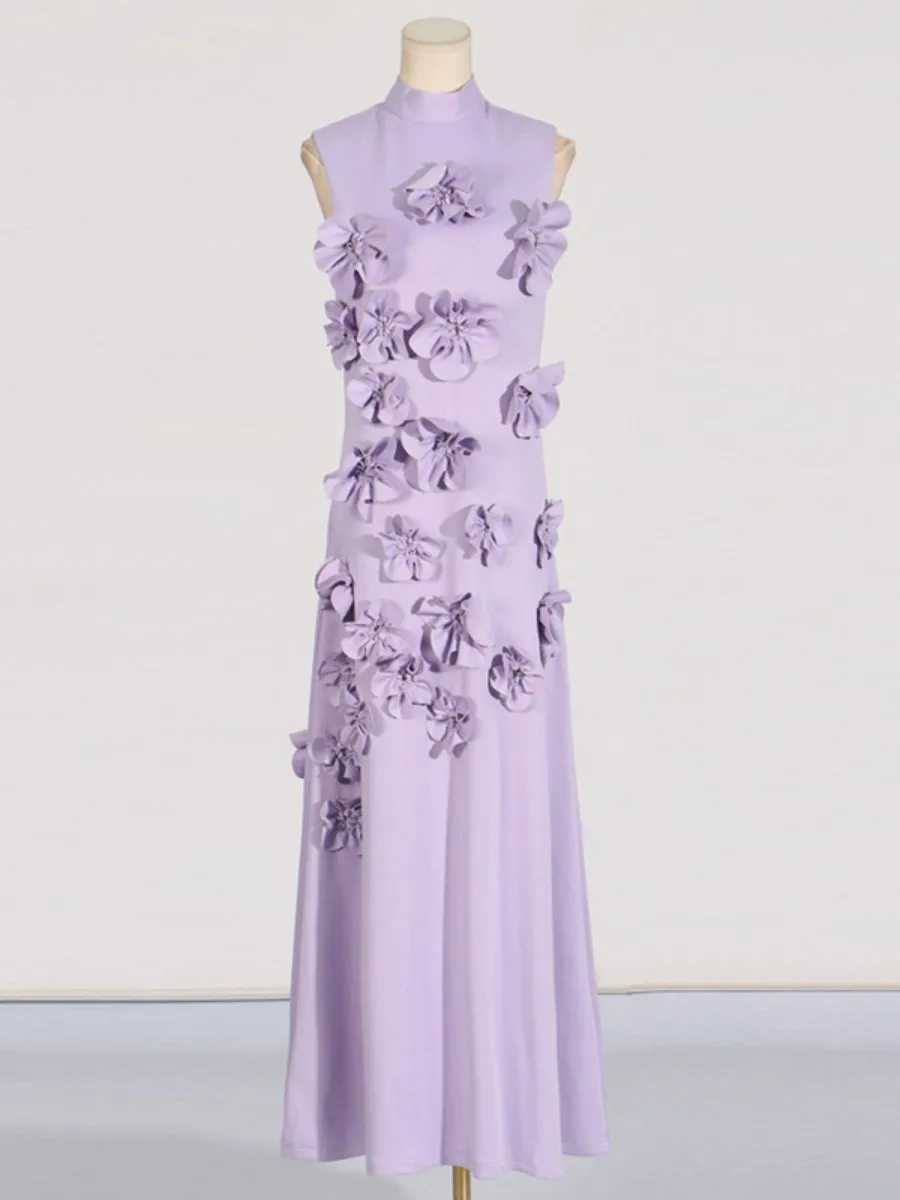 Elegant 3D Floral Design Dress