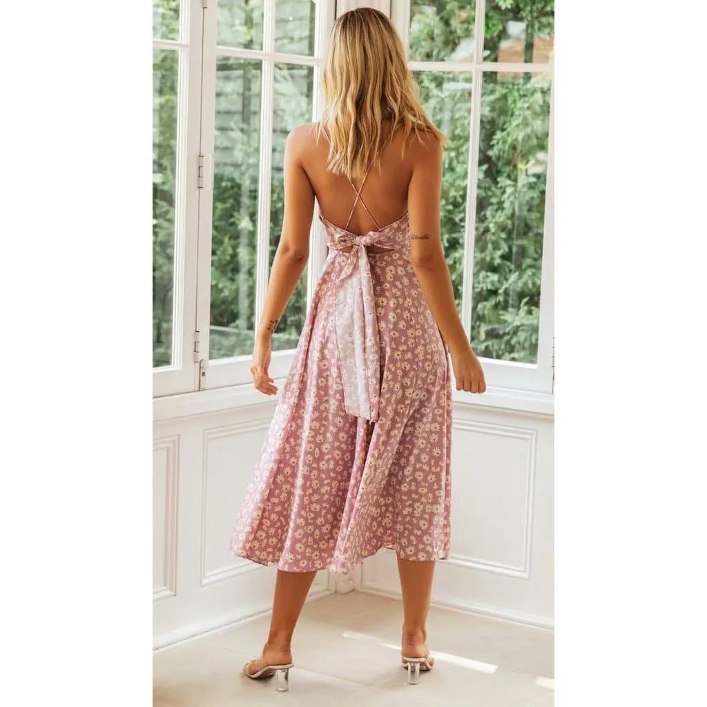 ELEGANT FLORAL MIDI DRESS