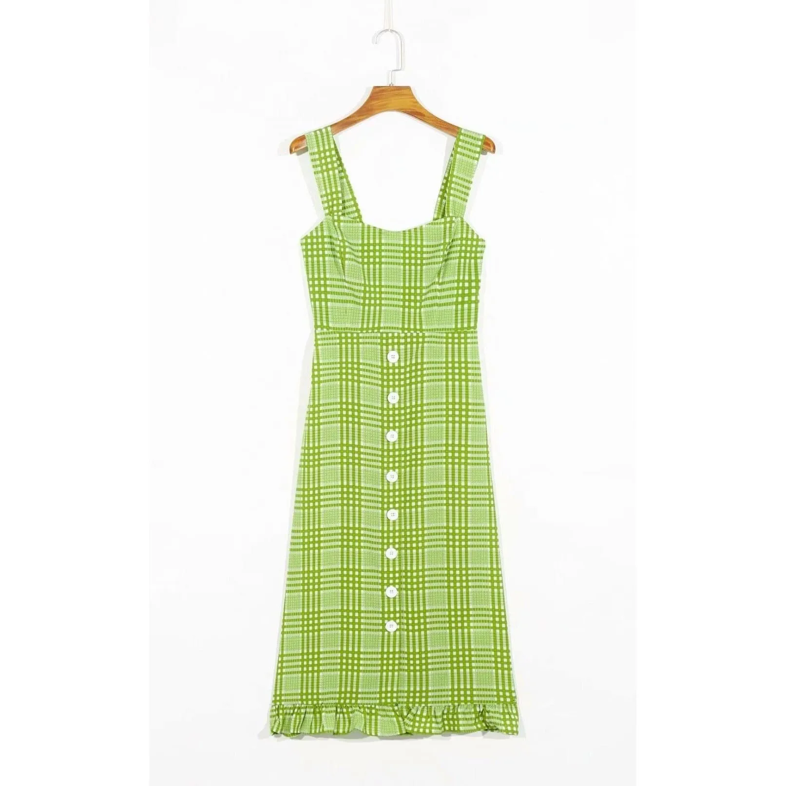 ELEGANT PLAID MIDI DRESS