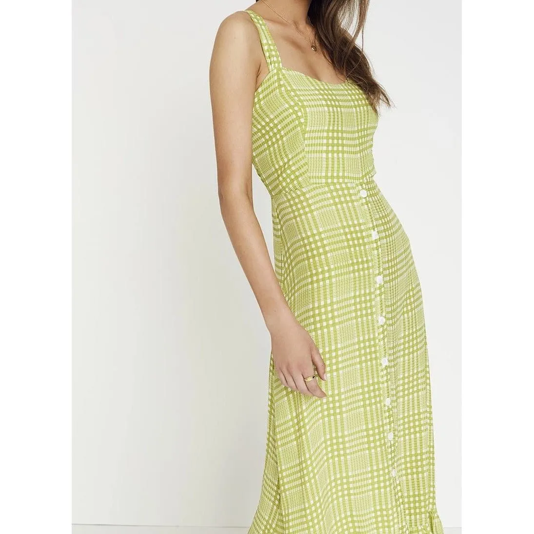 ELEGANT PLAID MIDI DRESS