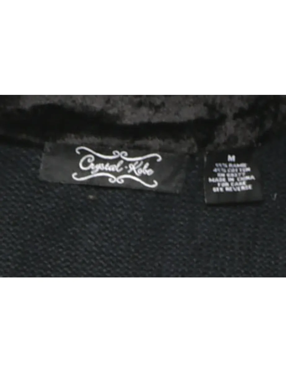 Embroidered Christmas Cardigan - M