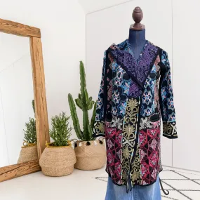 Embroidered Hooded Cardigan