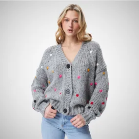 Embroidered Polka Dots Cardigan