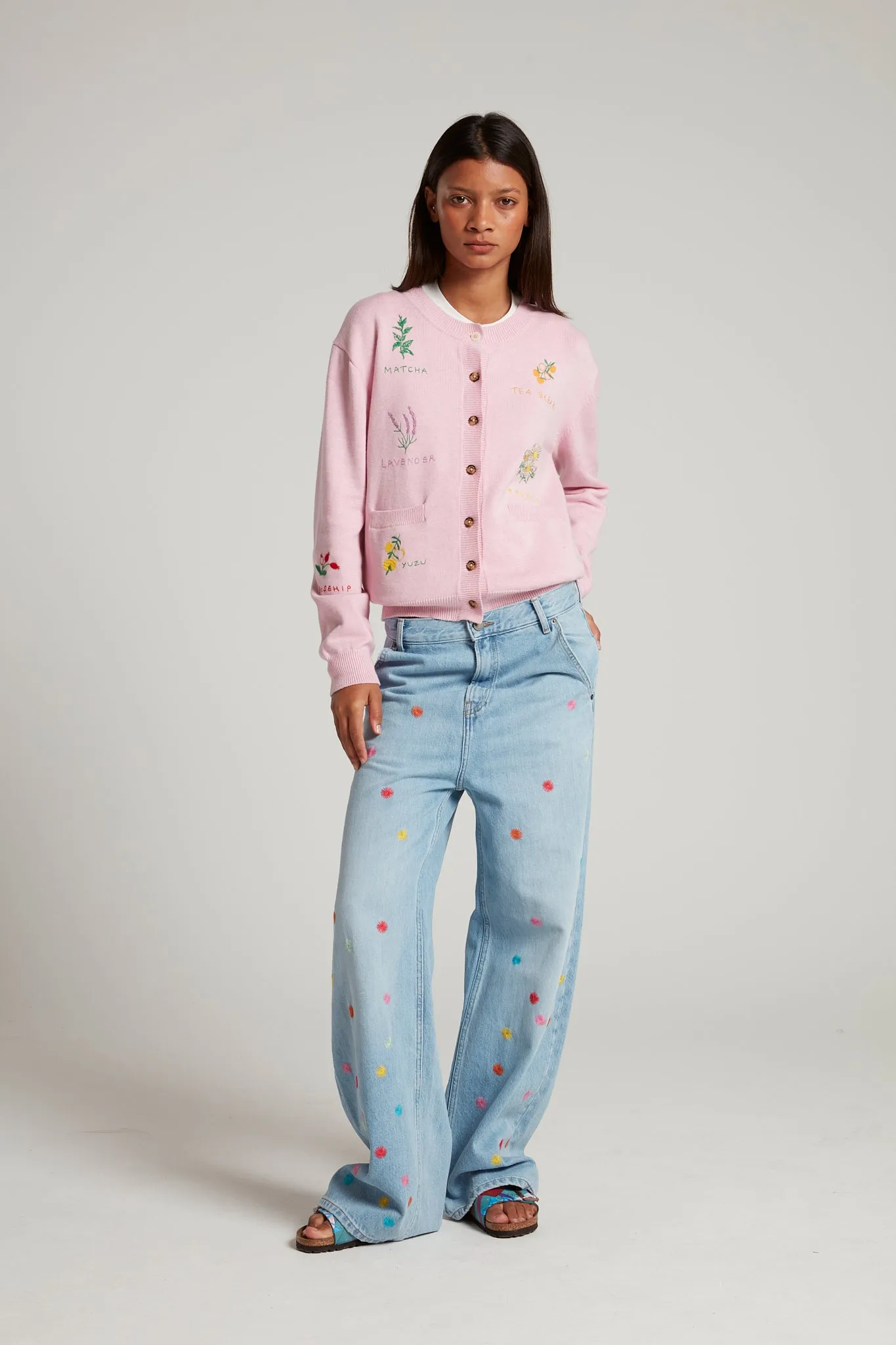 Embroidered Tea Cardigan