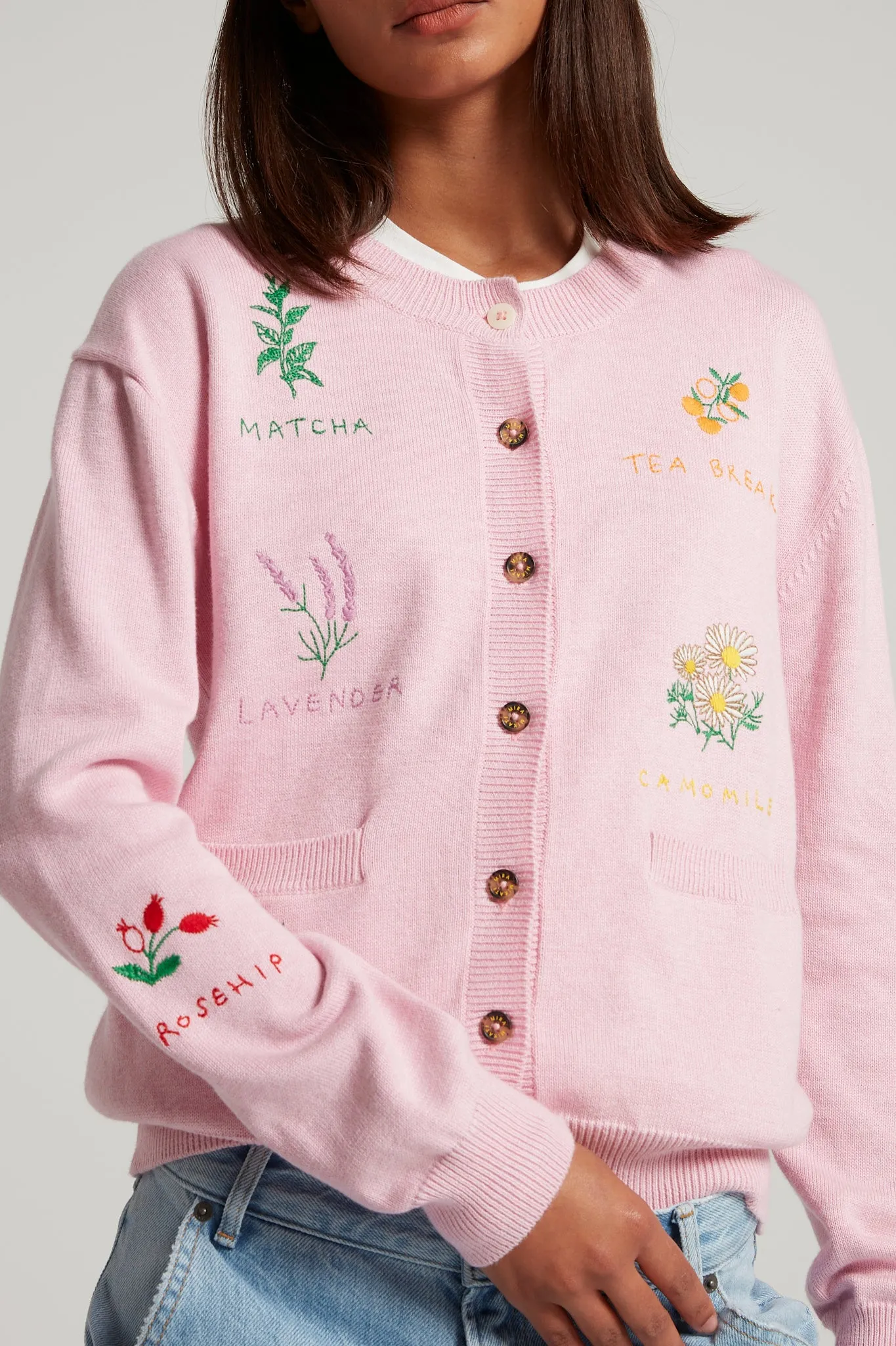 Embroidered Tea Cardigan