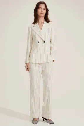 Emme Suit Agra Wool White Stripe 2515091021200 001