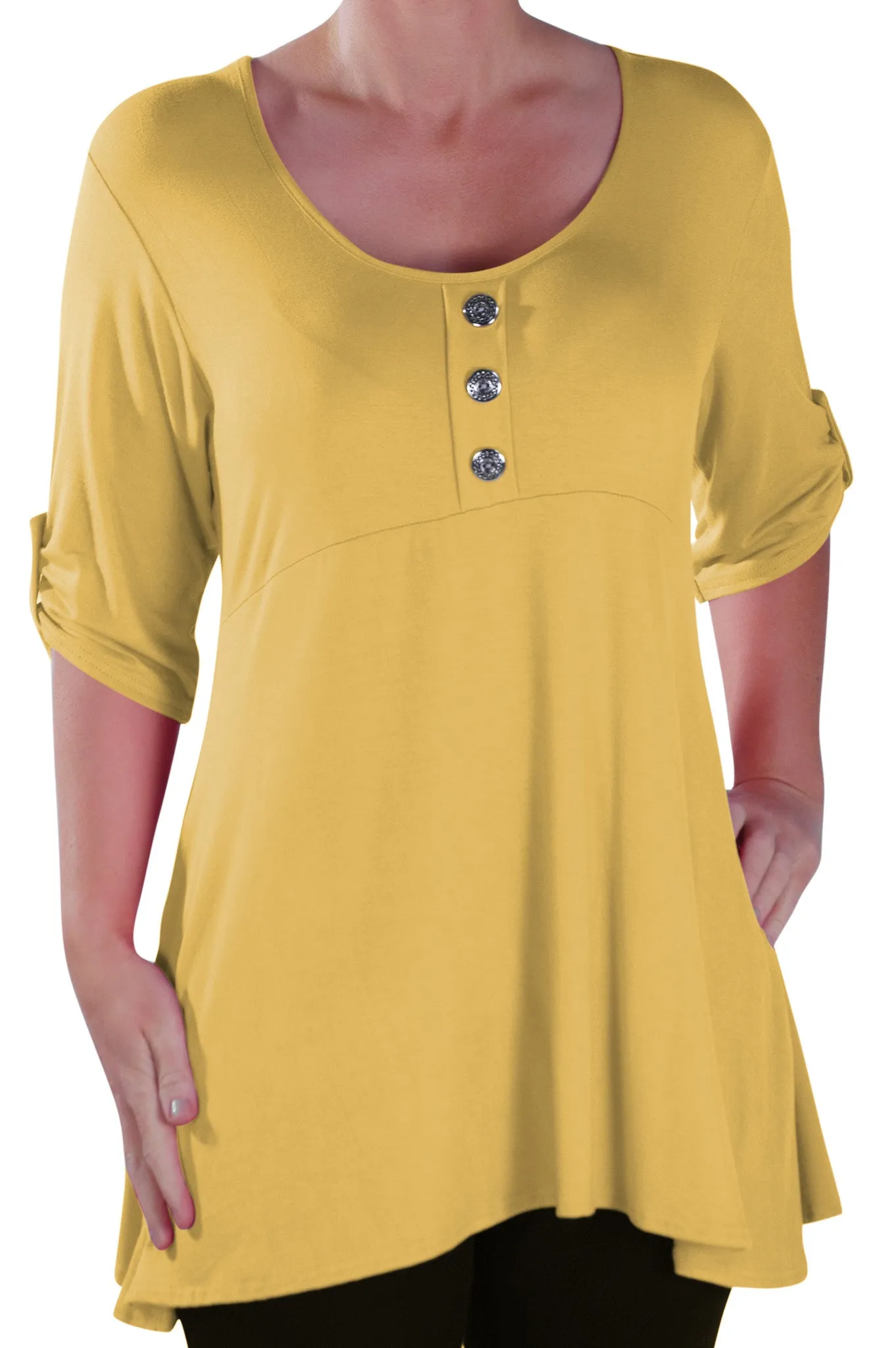 Eva Scoop Neck Plus Size Tunic Top